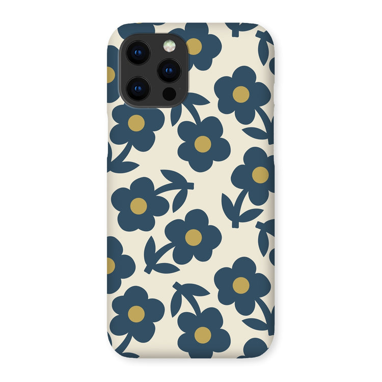 NAVY PAPER DAISY Snap Phone Case