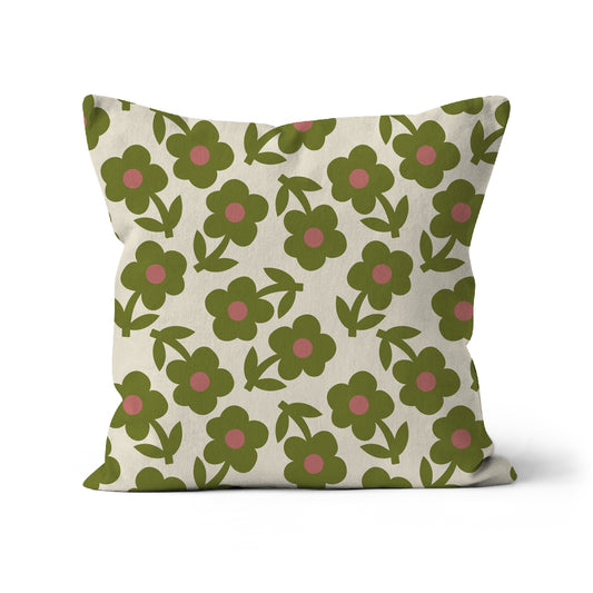 OLIVE PAPER DAISY Cushion