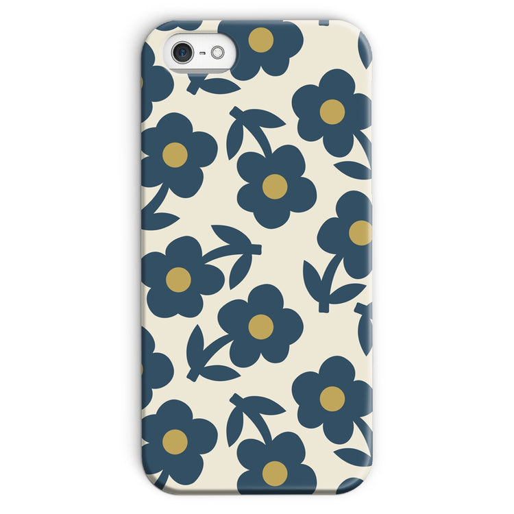 NAVY PAPER DAISY Snap Phone Case