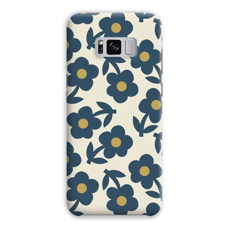 NAVY PAPER DAISY Snap Phone Case